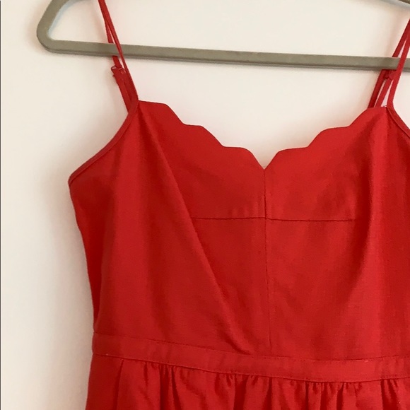 J. Crew red scalloped dress - Picture 2 of 6